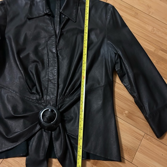 Lafayette 148 leather blouse size 4 - Picture 8 of 12